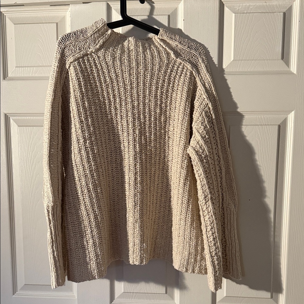 Free People Cream Cowl Neck Sweater